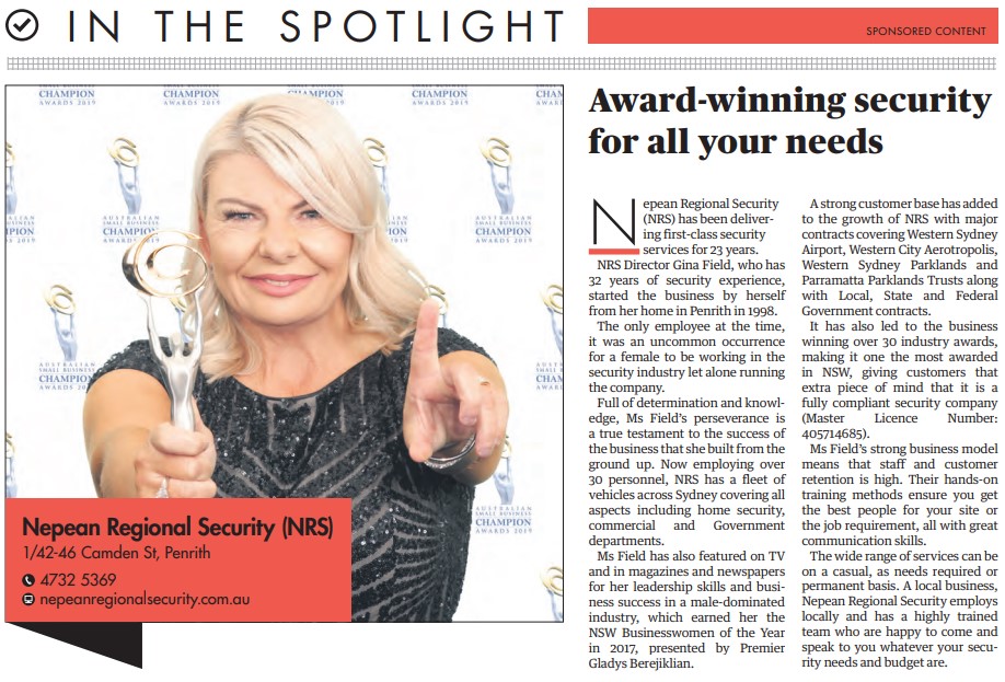 Award winning security for all your needs - The Western Weekender - page 19 - 22 Jan 2021